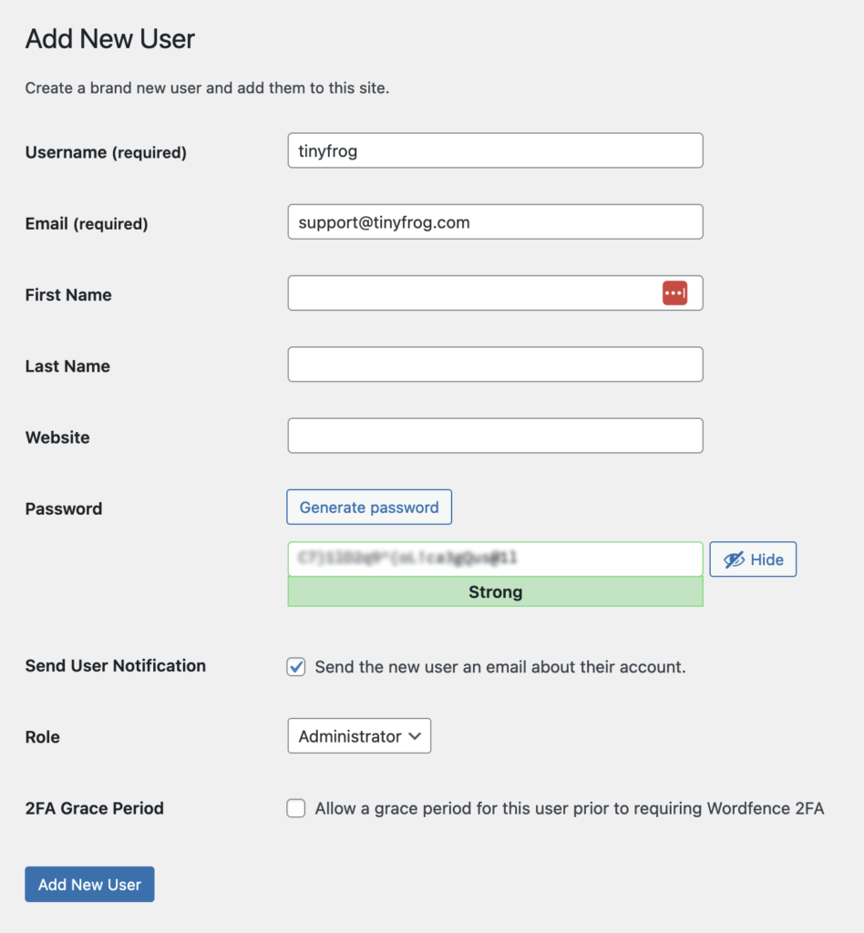 User Account Settings
