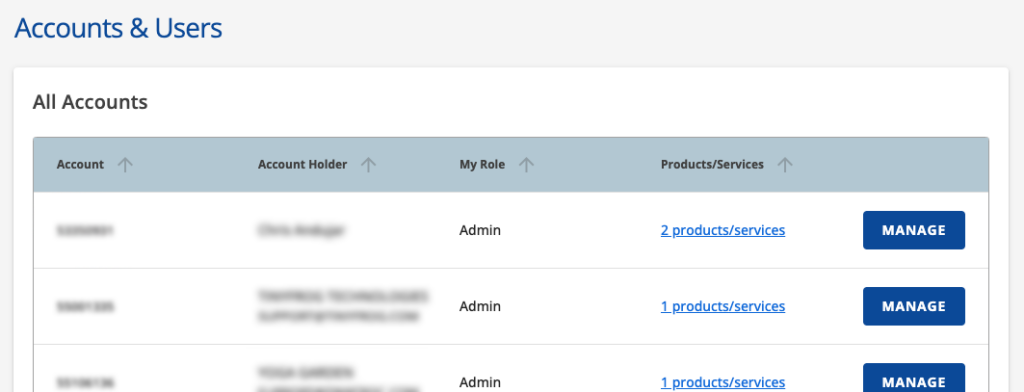 Manage Accounts